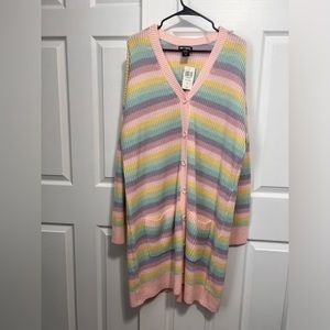 Pastel Stripe Oversized Cardigan